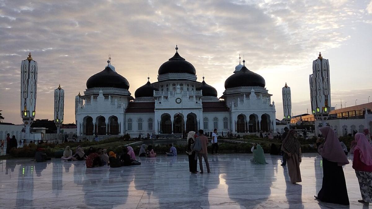 Mosque at maghrib